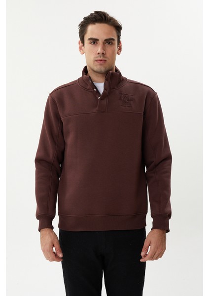 Esw 2898 Dik Yaka Yarım Fermuar Erkek Kalın Sweat