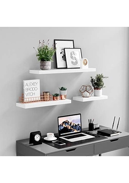 Duvar Rafı, Kitaplar, Resimler, Dekorasyon, Yüzer Raf, 80 x 20 x 3,8 Cm, Ofis Rafı, Mdf, Oturma Odası, Mutfak, Koridor, Yatak Odası, Için Duvar Panosu, Beyaz LWS28WT modelleri