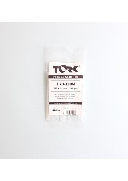 Tork Beyaz Kablo Bağı 2,5X100