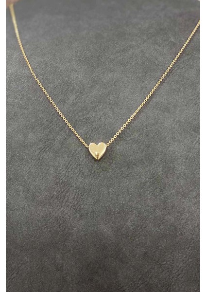 Altın Kaplama Minimal Kalp Tasarım Ince Zincirli Kolye 40 cm modelleri
