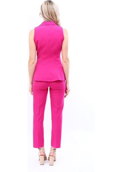 Abiye Yelek & Boru Paça Pantolon Takım-Fuşya fırsatları