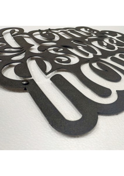 Home Sweet Home - 50X50 cm Metal Duvar Dekoru - Metal Sanatları fırsatları
