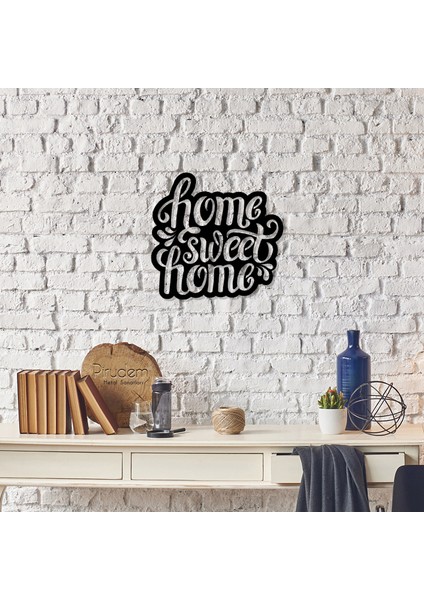 Home Sweet Home - 50X50 cm Metal Duvar Dekoru - Metal Sanatları