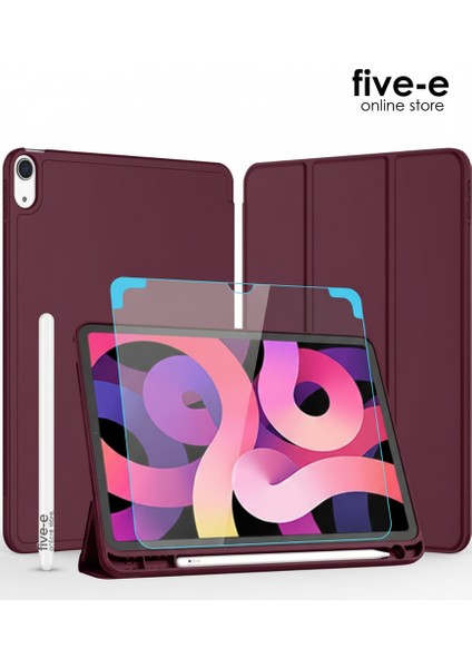 Apple iPad Air 4. Nesil 10.9 (2020) Kılıf Ekran Koruyucu ve Stylus Kalemli 3'ü 1 Arada Full Gear Set A2316 A2324 A2325 A2072