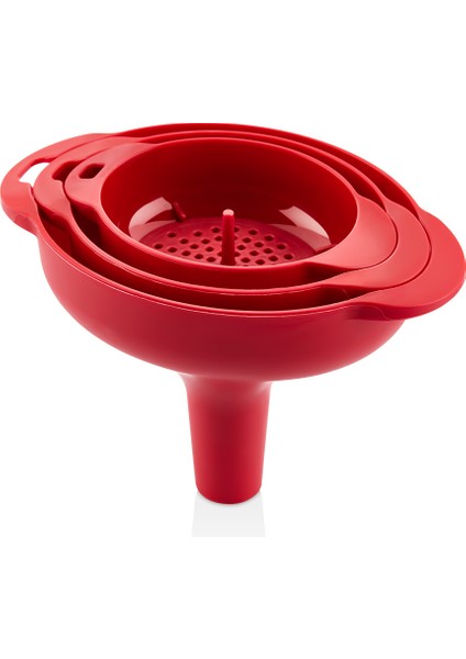 Süzgeçli Huni Seti 3 Boy Bpa Içermez Huni Qlux L-00874 Yağ Hunisi modelleri