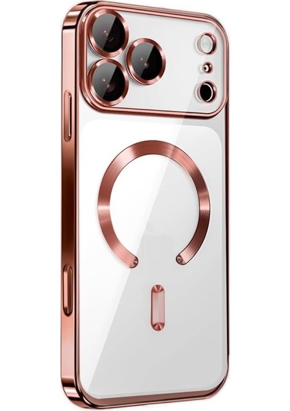 Apple iPhone 17 Pro Için Magsafe ile Uyumlu Kılıf Kamera Lensli Korumalı Şeffaf Silikon Kapak