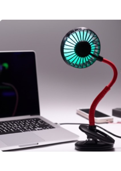 Ayarlanabilir Kıskaçlı Masa Üstü Mini Vantilatör Esnek Boyunlu, 360°