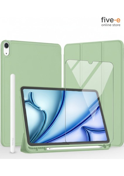 Apple iPad Air 5. Nesil 10.9 (2022) Kılıf Ekran Koruyucu ve Stylus Kalemli 3'ü 1 Arada Full Gear Set A2588 A2589 A2591