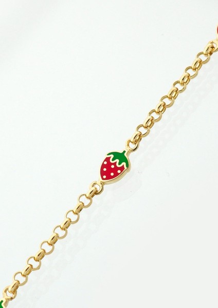 Zincir Çilek Çocuk Bileklik modelleri