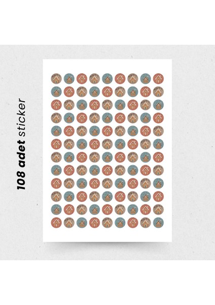 Yılbaşı Gingerbread Ev Sticker Seti, Yeni Yıl Hediye Paket ve Hediye Etiketi, 108 Adet, 33X33 mm fiyatları