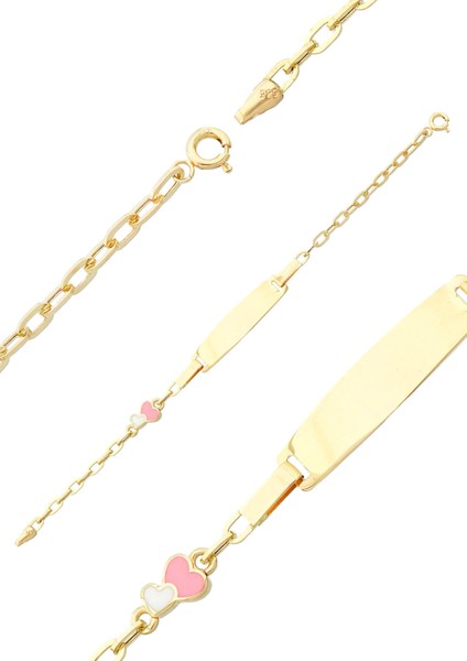 Kalp Mineli Çocuk Künye Bileklik