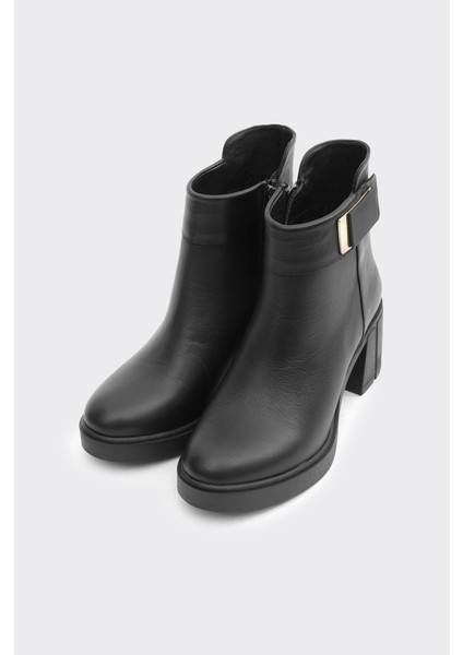 Hakiki Deri Fermuarlı Topuklu Kadın Bot fiyatları