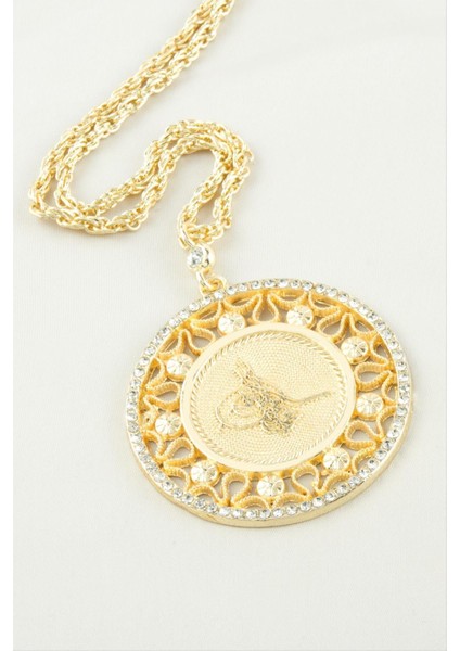 Wizard Tuğra Taşlı Uçlu Kolye-Sarı