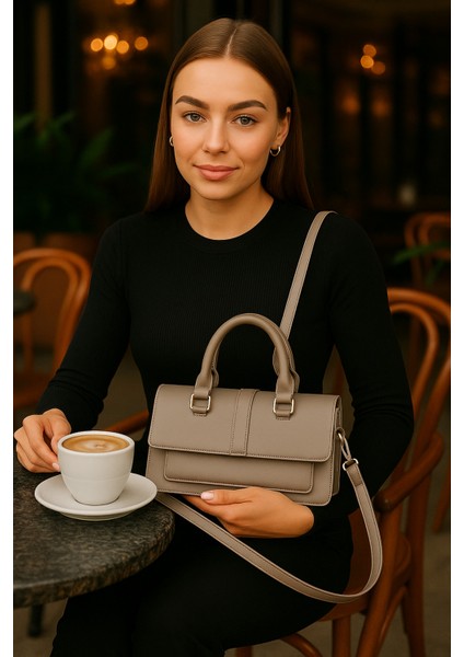 Kadın Şık Tasarım Omuz ve El Çantası – Çok Bölmeli Ayarlanabilir Askılı
