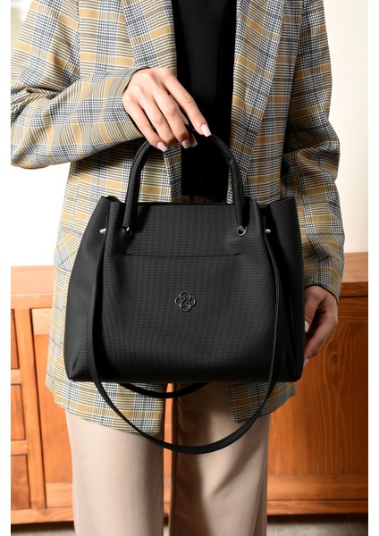 Lüks Büyük Kapasiteli Demir Kulplu Omuz Çantası