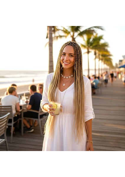 Afrika Örgüsü ve Rasta Için Sentetik Ombreli Saç / Küllü Balköpüğü / Platin