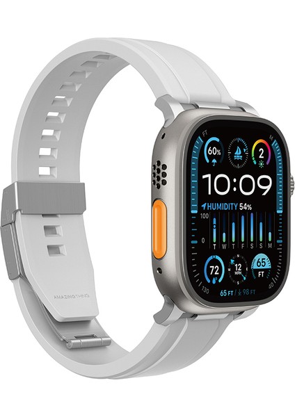 Watch 7 45MM Uyumlu Amazingthing Titan Chrono Silikon Kordon Strap Kayış Beyaz modelleri