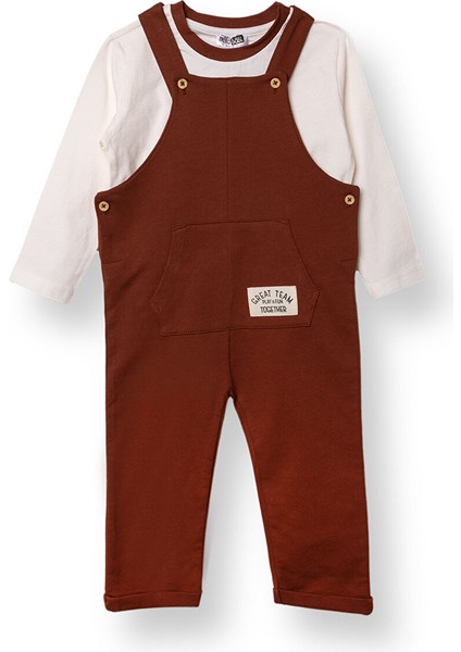 Erkek Bebek Salopet-Sweatshirt Iki Iplik Bisiklet Yaka Uzun Kol Reçme Paça