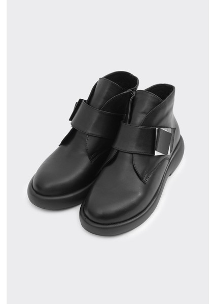 Bilekte Hakiki Deri Fermuarlı Kadın Bot fiyatları