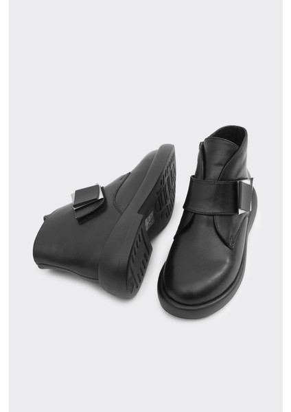 Bilekte Hakiki Deri Fermuarlı Kadın Bot indirimleri