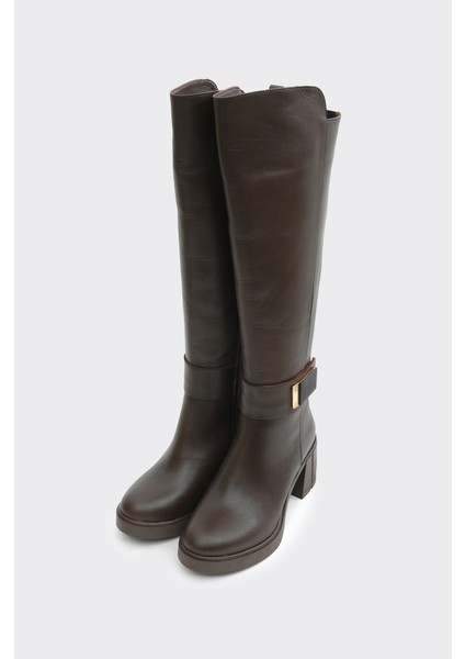 Hakiki Deri Kalın Topuklu Kadın Çizme fiyatları