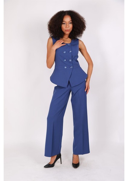 Aller Yelek & Bol Paça Pantolon Takım-Indigo indirimleri