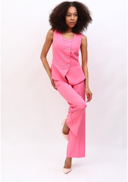 Aller Yelek & Bol Paça Pantolon Takım-Pembe modelleri