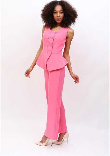 Aller Yelek & Bol Paça Pantolon Takım-Pembe fırsatları