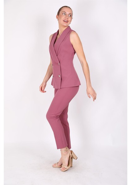 Abiye Yelek & Boru Paça Pantolon Takım-Rose fiyatları