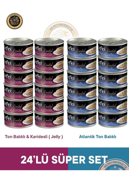 Plus Essential Kedi Jöle-Ton-Karides ve Ton Balıklı - 24X70GR