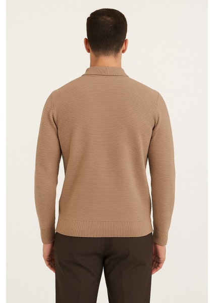 Erkek Fermuarlı Polo Yaka Kazak 732 fiyatları