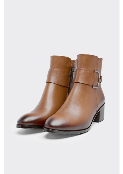 Tokalı Fermuarlı Hakiki Deri Kadın Bot fiyatları