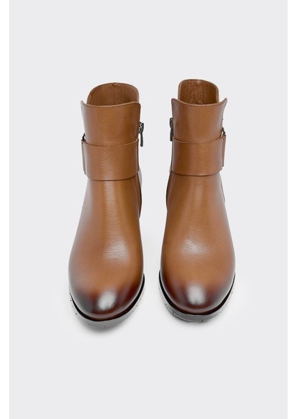 Tokalı Fermuarlı Hakiki Deri Kadın Bot modelleri