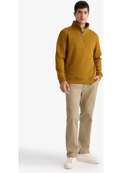 Regular Fit Yarım Balıkçı Yaka Fermuarlı Kalın Sweatshirt F4136AX25AU fiyatları