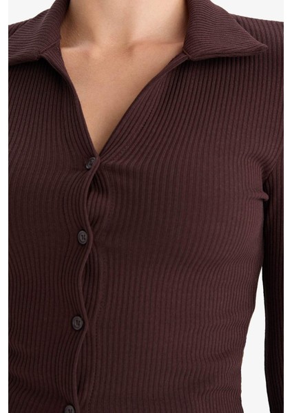 Fitted Polo Yaka Fitilli Kaşkorse Hırka G3057AX25WN indirimleri