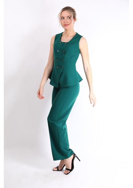 Aller Yelek & Bol Paça Pantolon Takım-Zümrüt fiyatları
