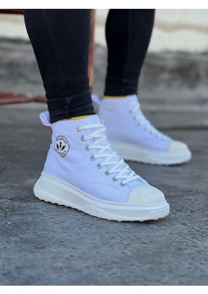 Beyaz Erkek Yarım Bilek Casual Ayakkabı