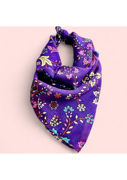 Siyah Renk Içerisinde Çiçek Desenli Çok Amaçlı Bandana %100 Cotton BND8183, One Size fiyatları