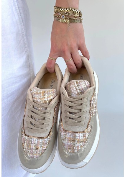 Hawer Bej Cilt Bağcıklı Spor Ayakkabı modelleri