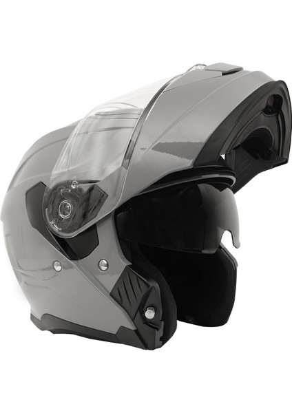 Gp My Helmet MKS002-NG Güneş Vizörlü Şeffaf Çene Açılır Motosiklet Kaskı M modelleri