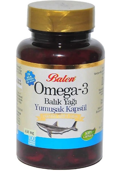 Omega 3 Balık Yağı Yumuşak 100 Kapsül