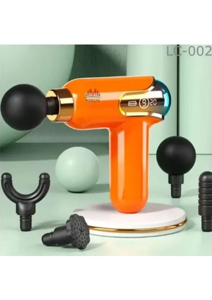 Yeni Nesil Darbeli Titreşimli Şarjlı Sporcu Masaj Tabancası 4 Başlıklı LC-002 (5250)