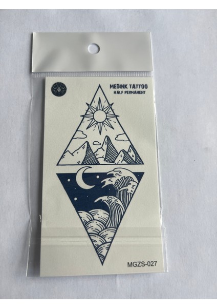 Dalga 11X8 cm Yarı Kalıcı Geçici Dövme Yapıştırma Dövme