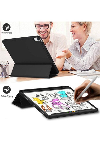 Apple iPad Air 11 Inc M2 (2024) Kılıf Ekran Koruyucu ve Stylus Kalemli 3'ü 1 Arada Full Gear Set A2902 A2903 A2904