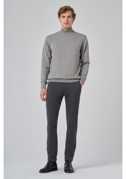 Erkek Gri Basic Yarım Balıkçı Yaka Dynamic Fit Rahat Kesim Triko fiyatları