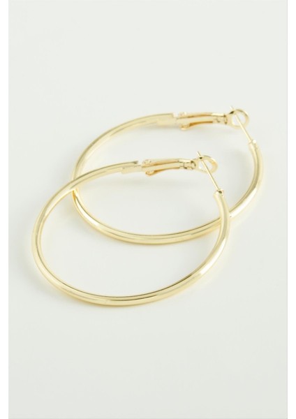 Wizard Metal Halka Küpe 4 Cm-Sarı