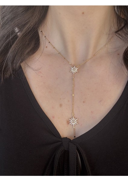 Gold Kutup Yıldızı Y Kolye