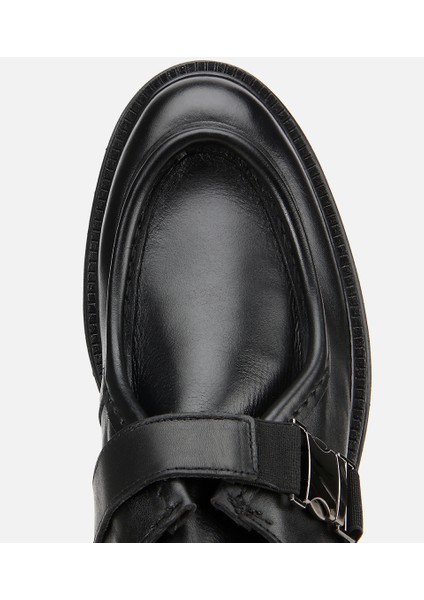 02AYH311670A100 ERKEK Deri Siyah Metal Tokalı Klasik Loafer indirimleri