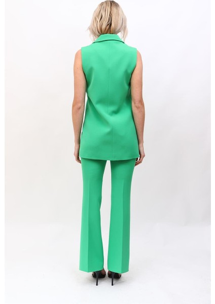 Midi Boy Klasik Yelek & Ispanyol Paça Pantolon-Yeşil modelleri