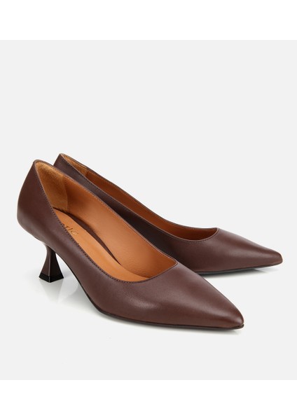 01AYH312480A480 KADIN Deri Kahverengi Esnek Tabanlı Ince Topuklu Stiletto fiyatları